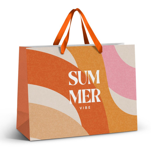 Branded XL Full Colour Ribbon Handle Paper Bags